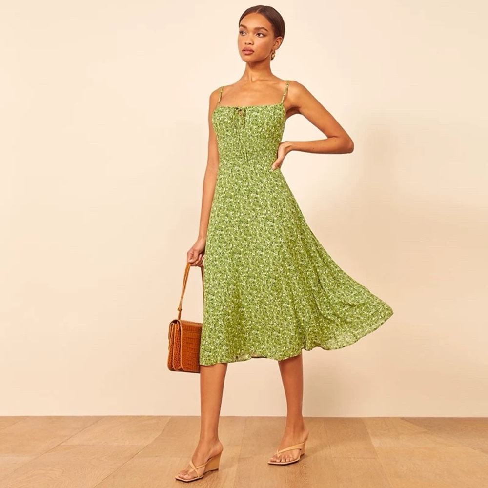 NWOT- Reformation Bran Dress in Samantha green size 2 - Picture 3 of 8